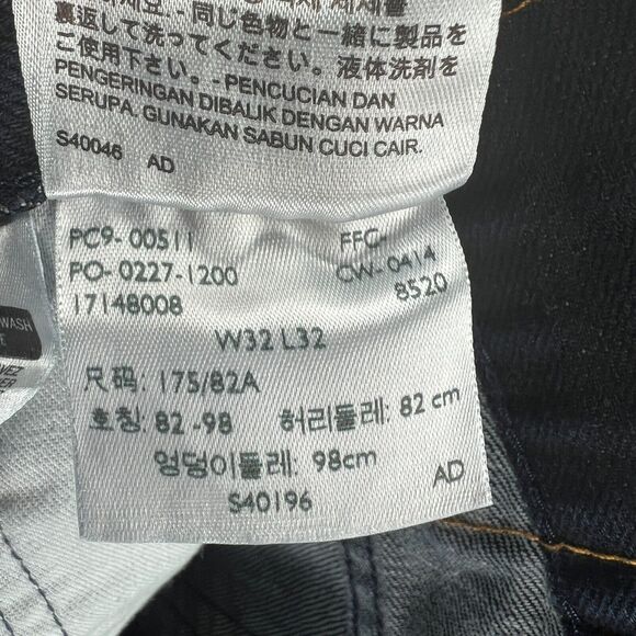 Men's 32X32 Levi's 511 Slim Fit Straight Leg Dark Wash Blue Denim Jeans - Picture 16 of 16